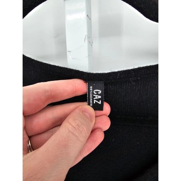 CAZ Women's 3/4 Sleeve V-neck Asymmetric Ruffle Cashmere Pull-over Sweater Sz 2X - Picture 3 of 4